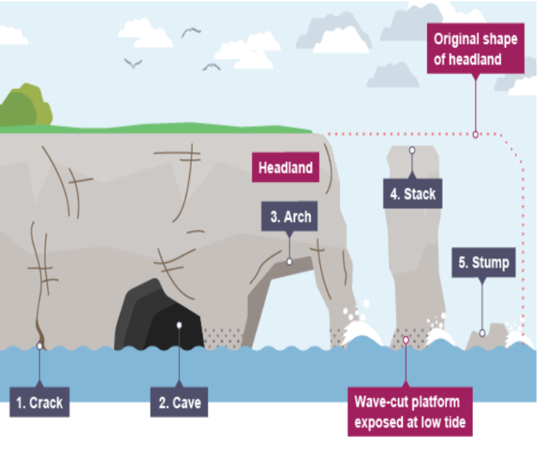 Geological Work of Oceans : Section of Sea Basin, Depositional ...