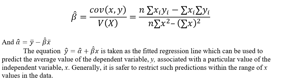 in the simple linear regression equation let b